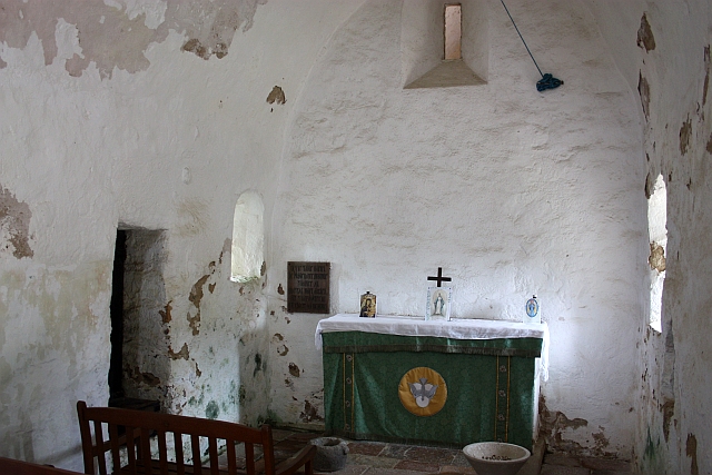 Interior of the chapel on La Hougue Bie