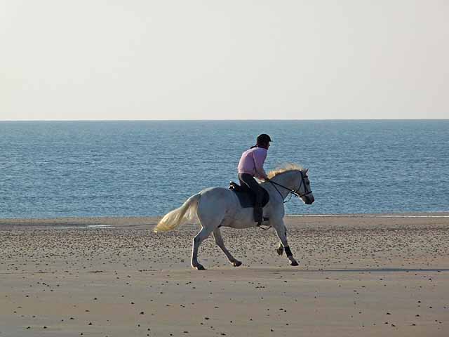 Horse riding on the sands at St Ouen's Bay
