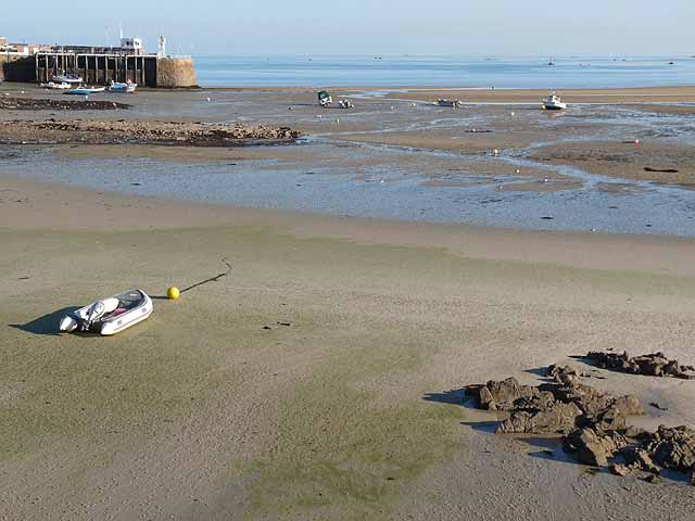 The beach at Gorey at low tide