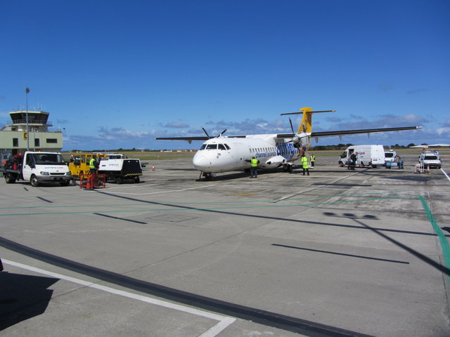 Aurigny flight arrival from Manchester at Guernsey Airport