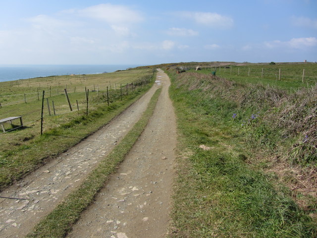 Track around the south side of Alderney Airport