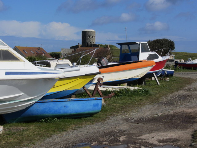 Boats and view towards Rousse Tower