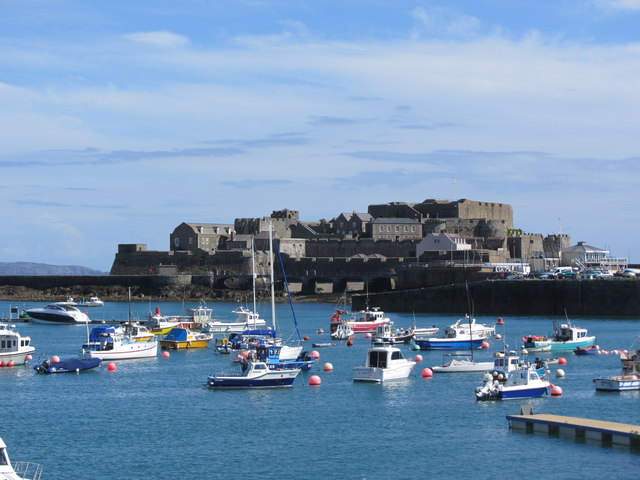 View across the harbour to Castle Cornet