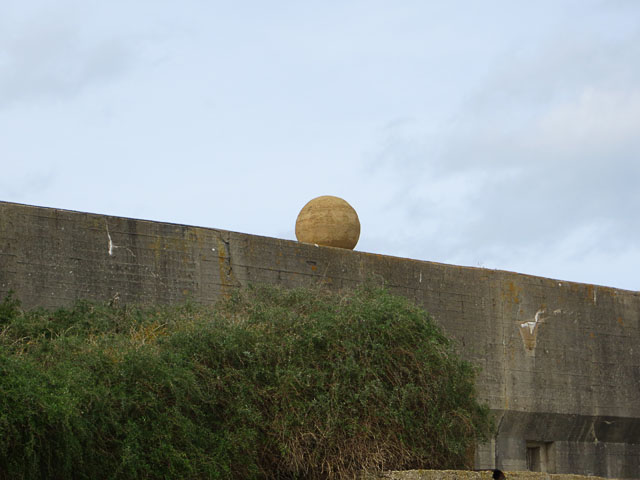 An Alderney Stone atop the Anti-Tank Wall