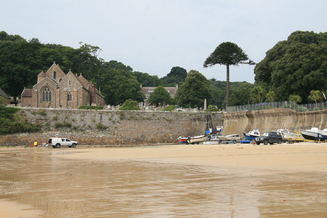 St Brelade's - church and beach