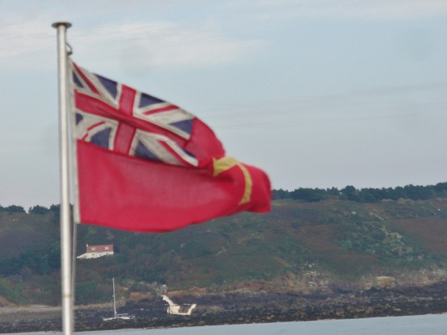 Rosiere Steps and Guernsey Ferry Flag
