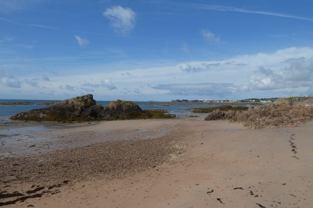 Beach west of the harbour wall