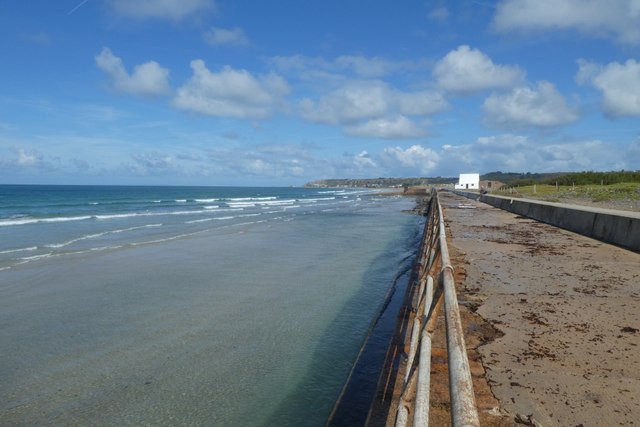 Sea wall at St. Ouen's Bay