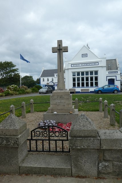 War memorial and school